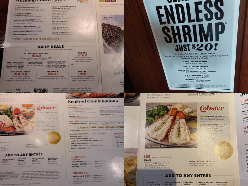 Red Lobster Menu