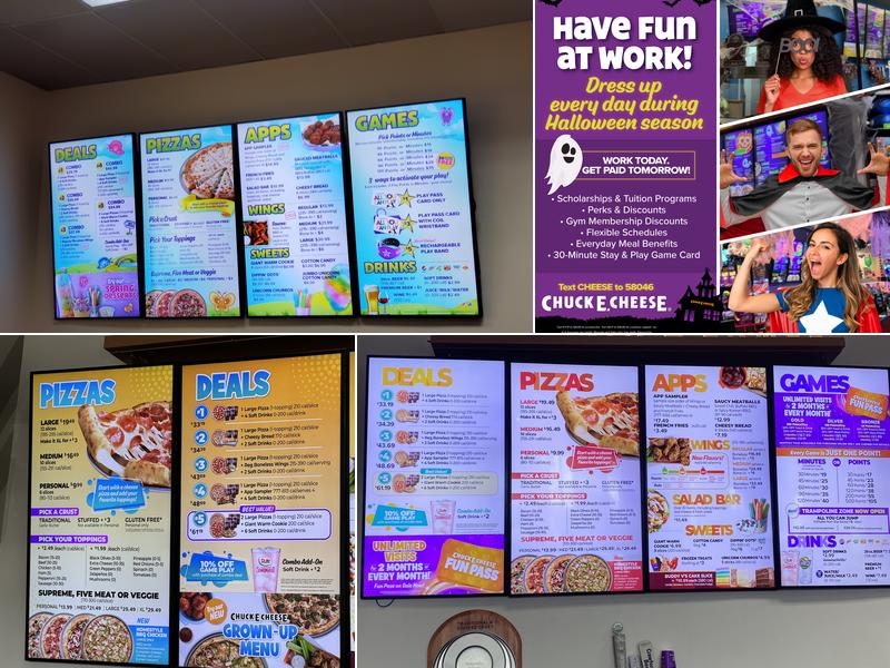 Chuck E. Cheese Menu