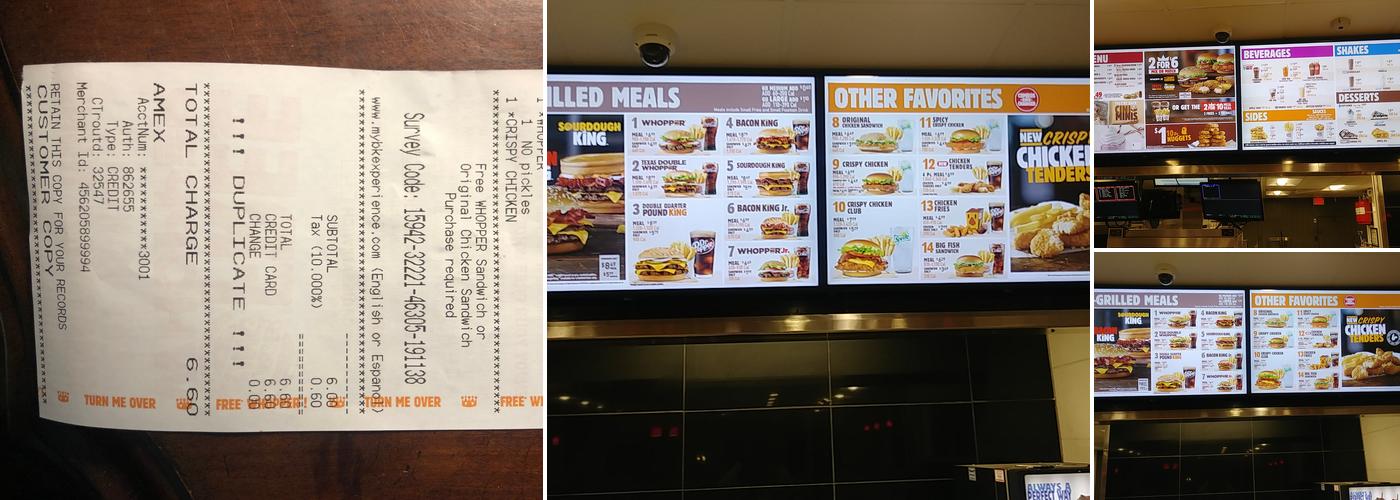 Burger King Menu