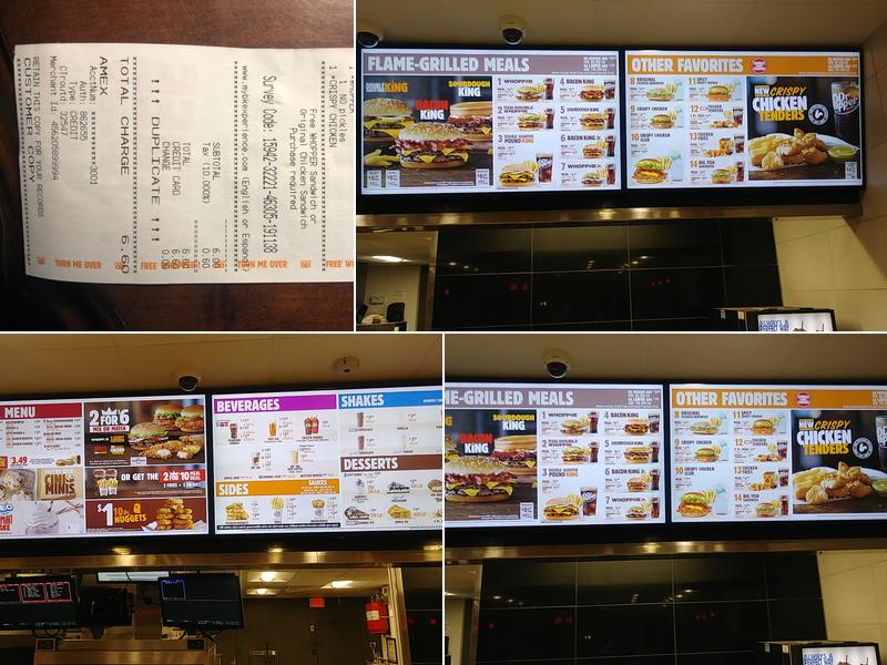 Burger King Menu