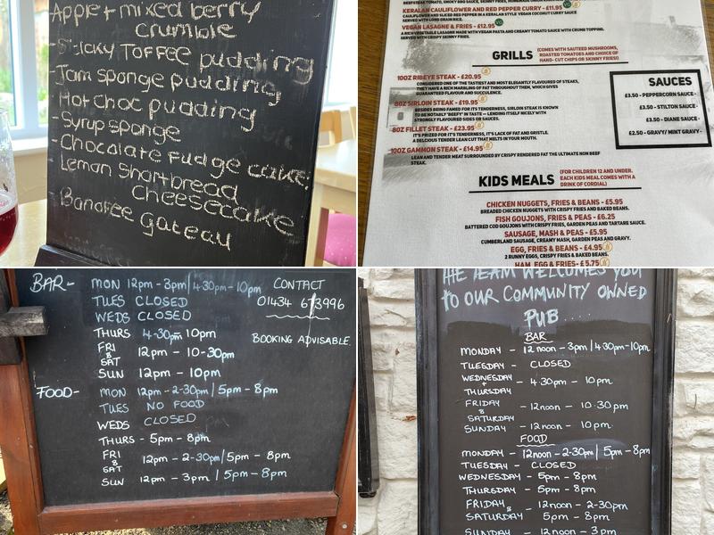 The Rose & Crown Menu