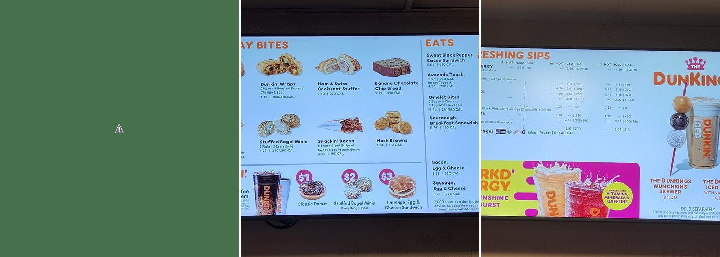 Dunkin' Menu