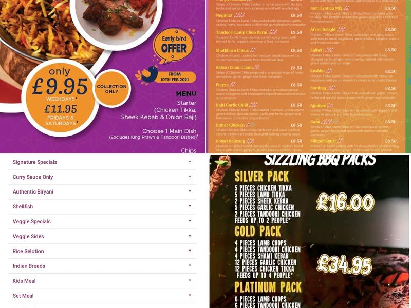 The Taste Of India Menu