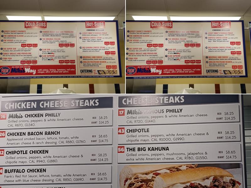 Jersey Mike's Subs Menu