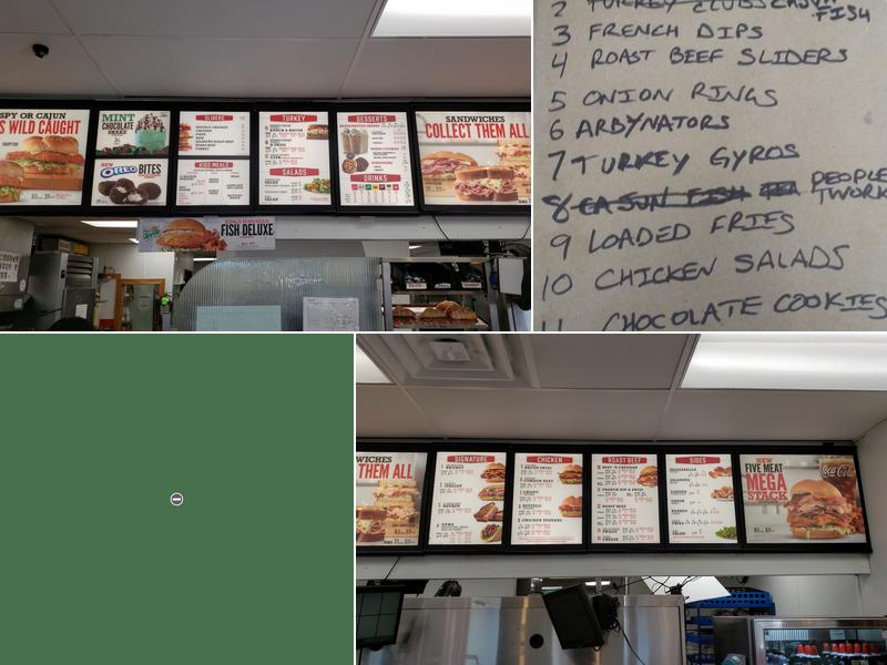 Arby's Menu
