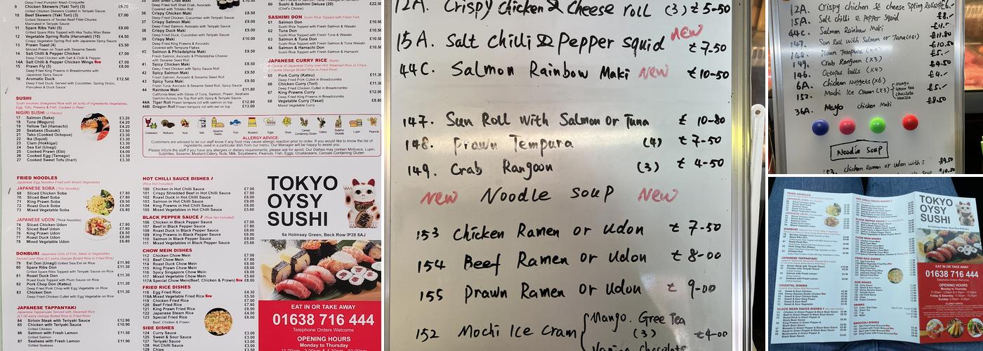 Tokyo Oysy Sushi Menu