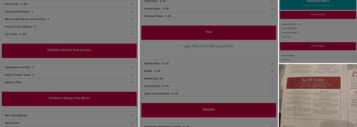 Rajinda Pradesh Menu