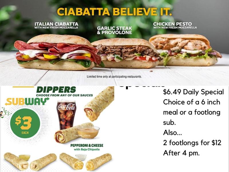 Subway Menu