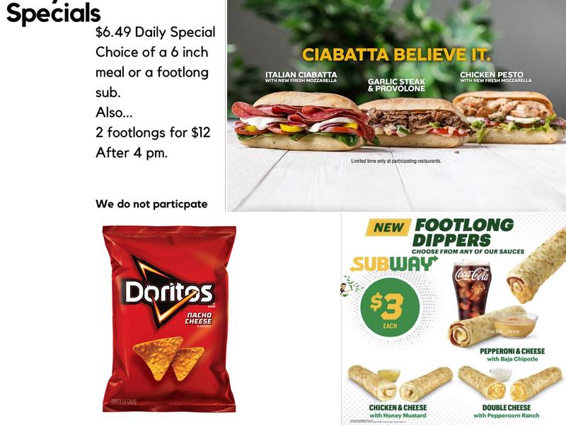Subway Menu