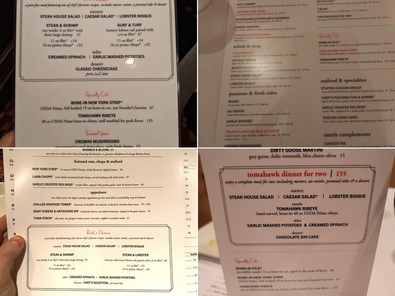 Ruth's Chris Steak House Menu