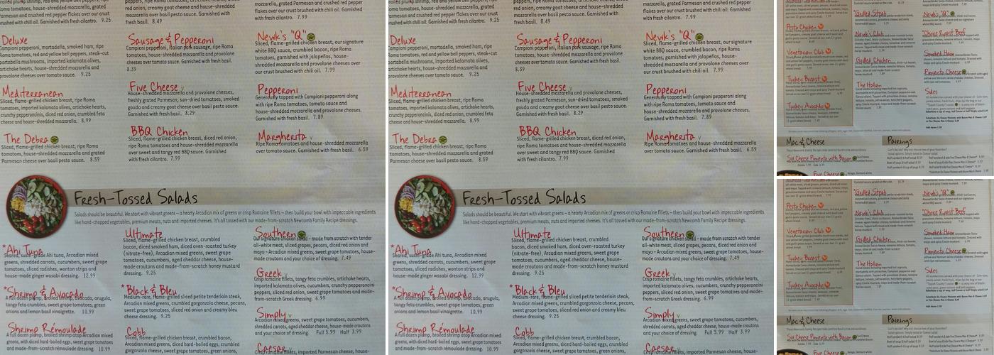 Newk's Eatery Menu