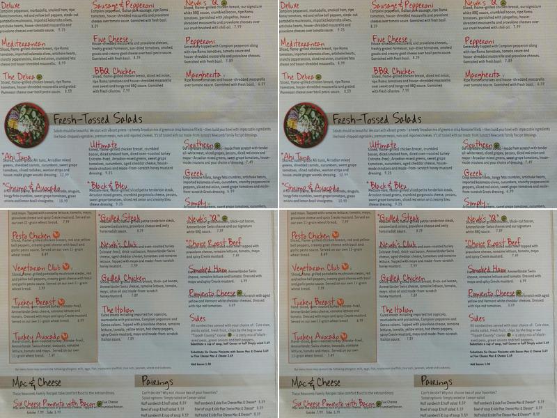 Newk's Eatery Menu