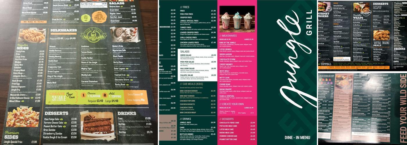 Jungle Grill Menu