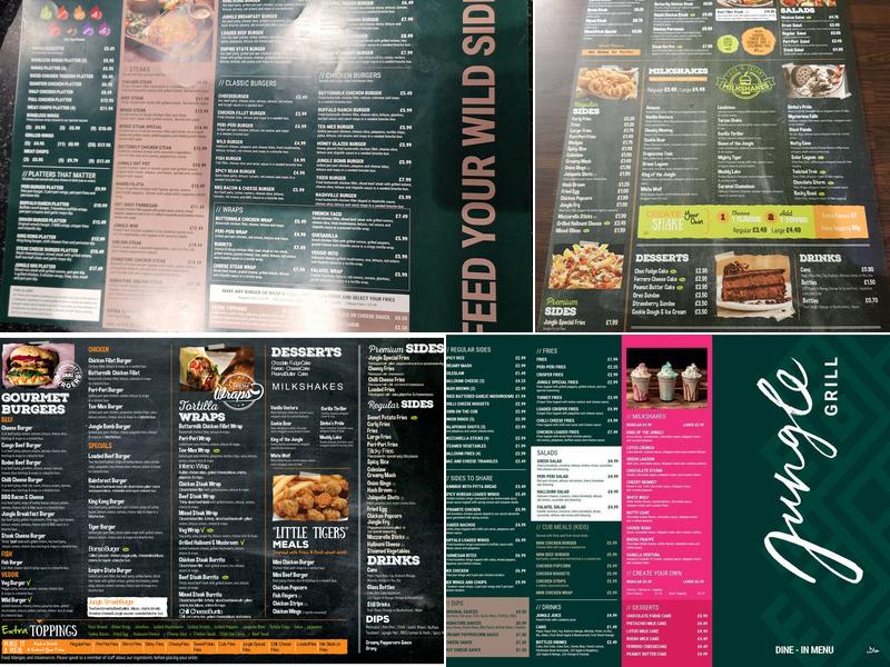 Jungle Grill Menu