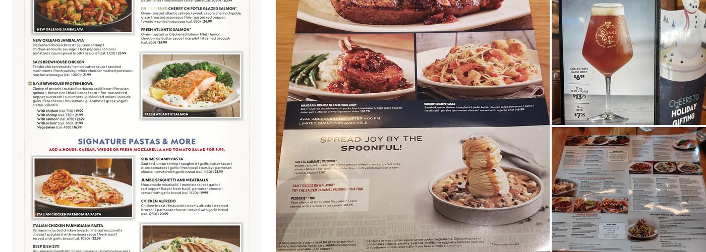 BJ's Restaurant & Brewhouse Menu