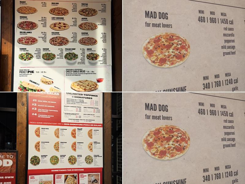 MOD Pizza Menu