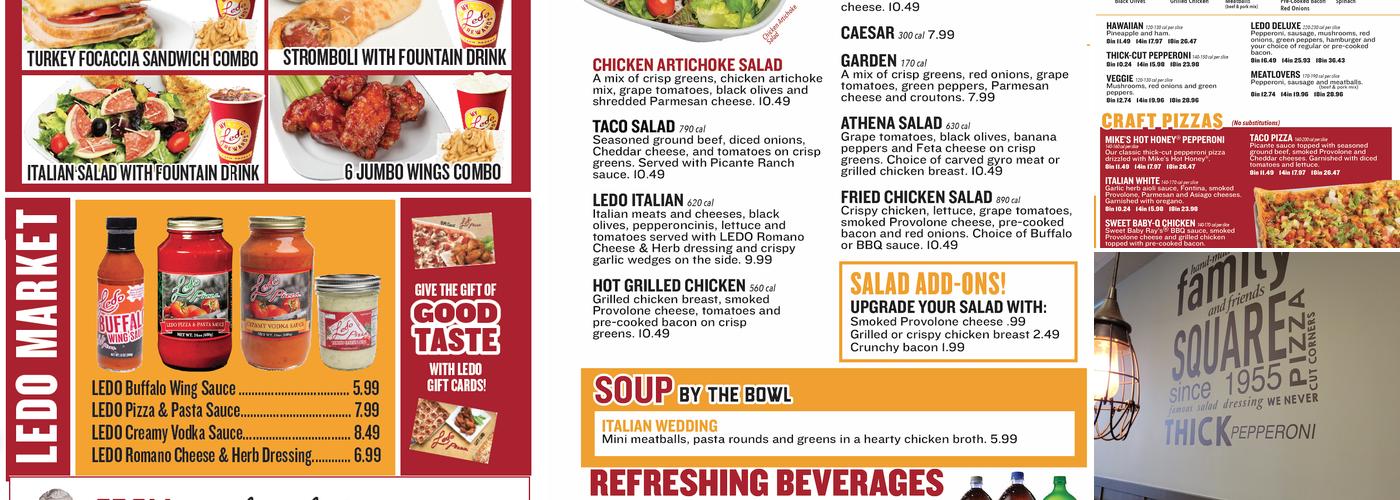 Ledo Pizza Menu