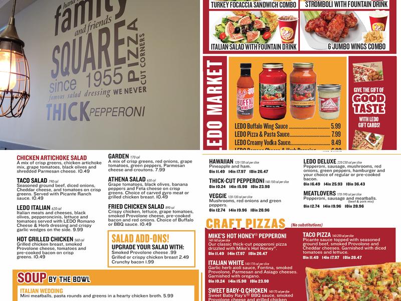 Ledo Pizza Menu