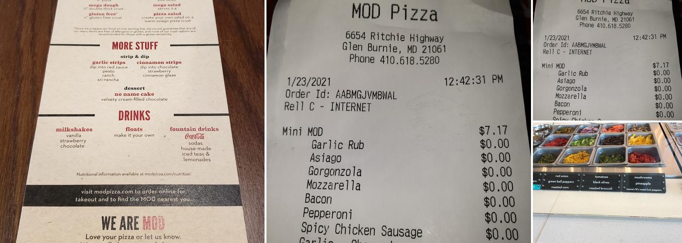 MOD Pizza Menu