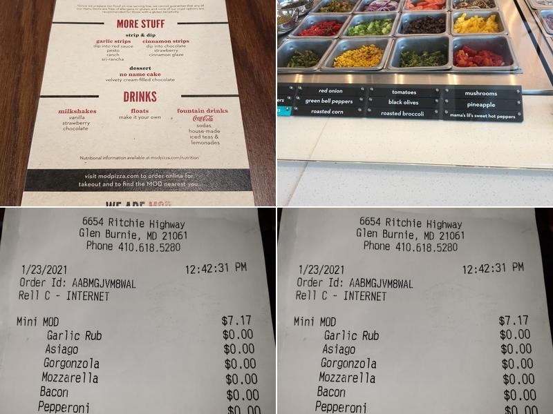 MOD Pizza Menu