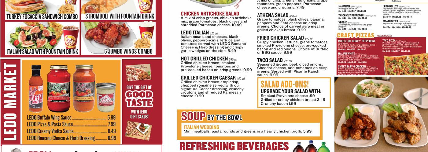 Ledo Pizza Menu