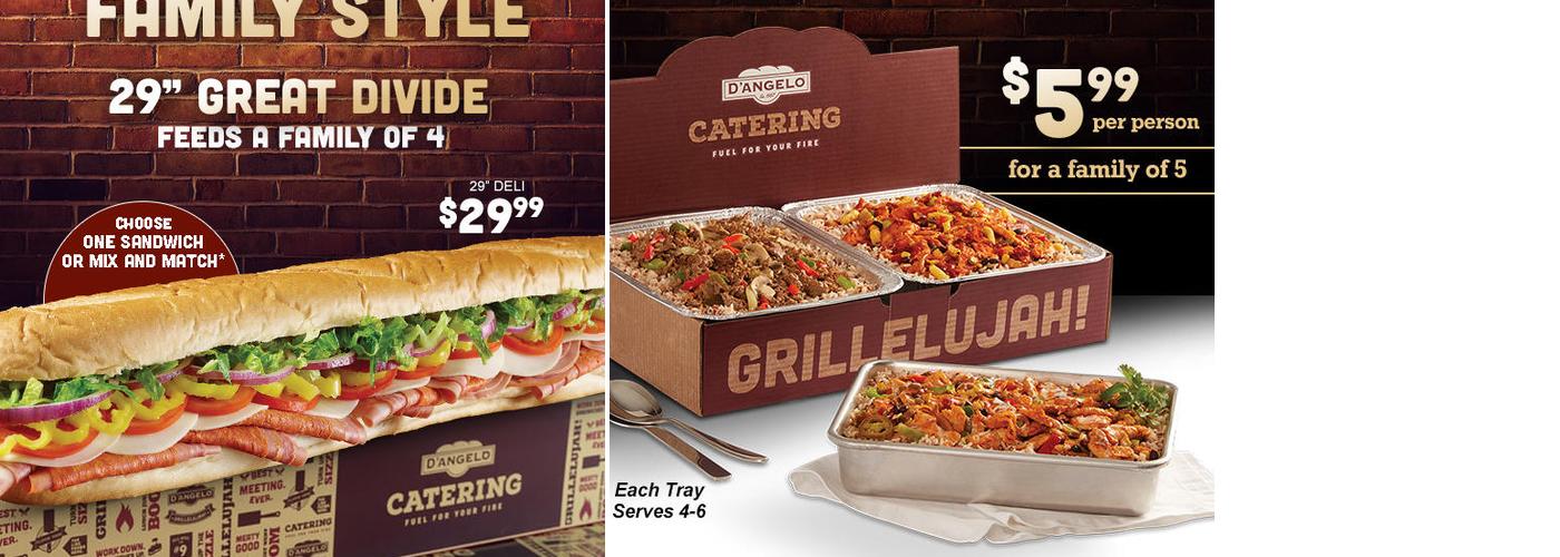 D'Angelo Grilled Sandwiches Menu