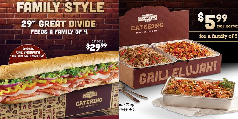 D'Angelo Grilled Sandwiches Menu