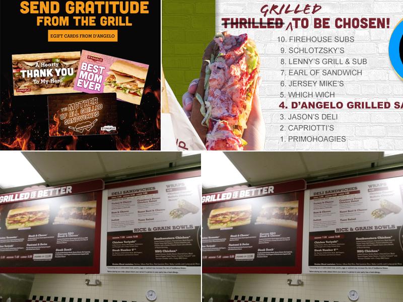 D'Angelo Grilled Sandwiches Menu