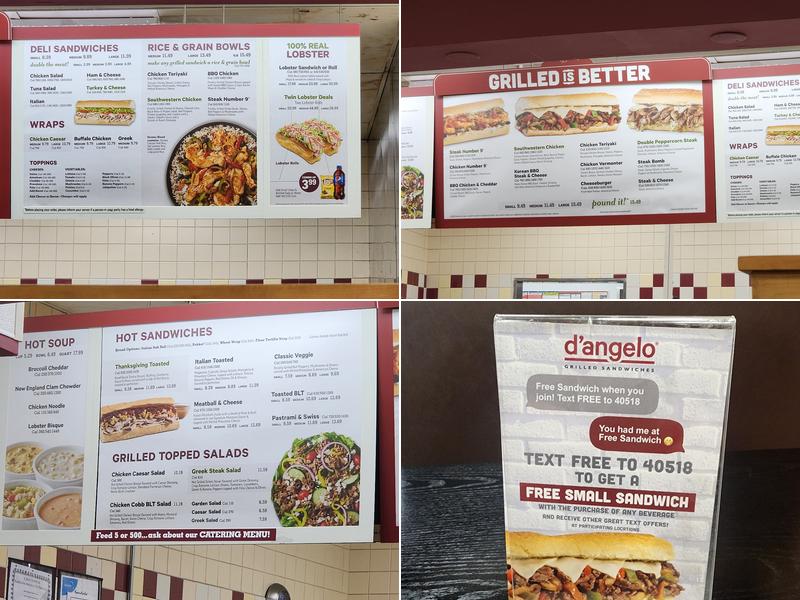 D'Angelo Grilled Sandwiches Menu