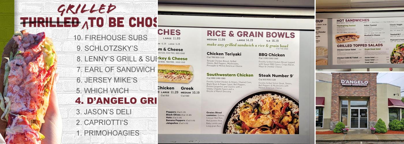 D'Angelo Grilled Sandwiches Menu