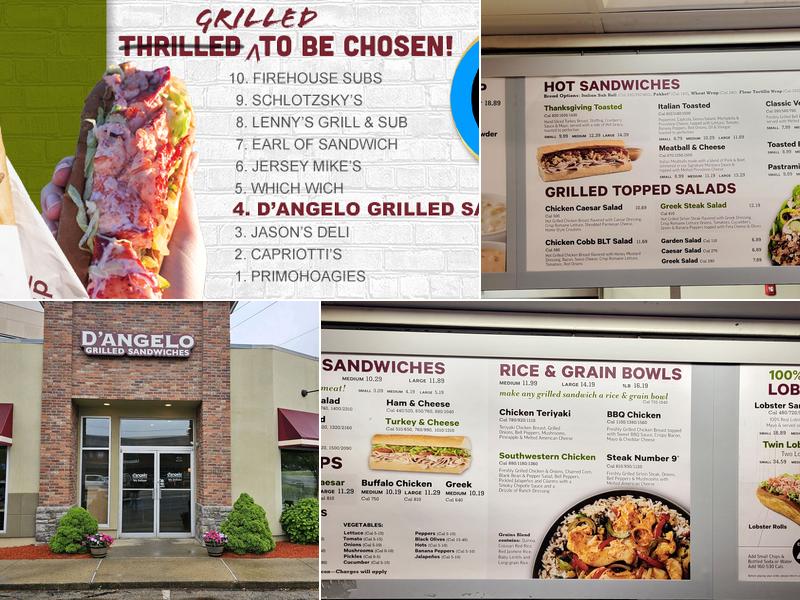 D'Angelo Grilled Sandwiches Menu