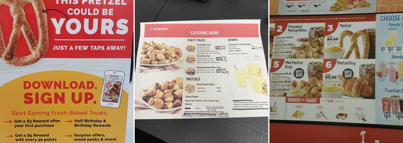 Pretzelmaker Menu