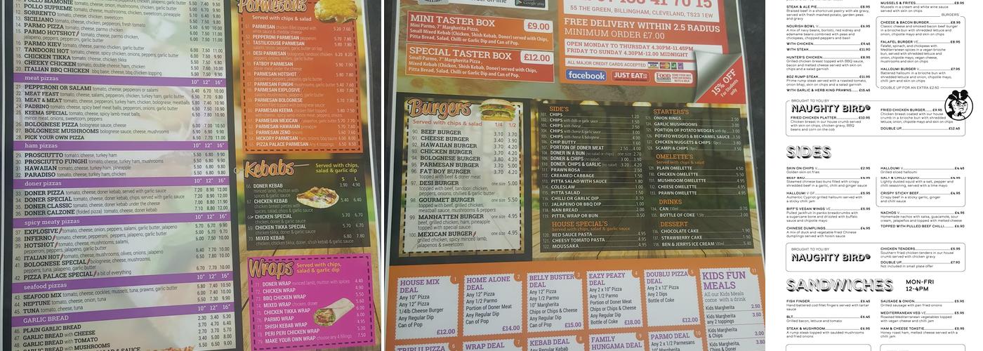 The Smiths Arms Menu