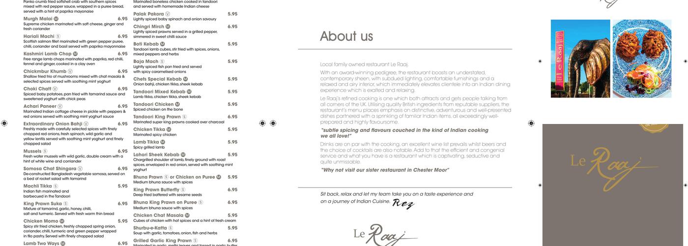 Le Raaj Menu