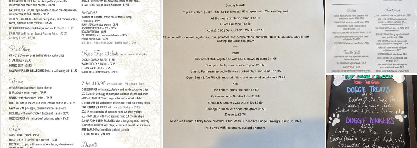 Rose Tree Inn Menu
