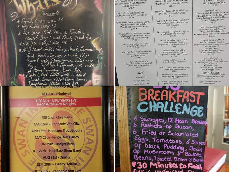The Swan Inn Menu