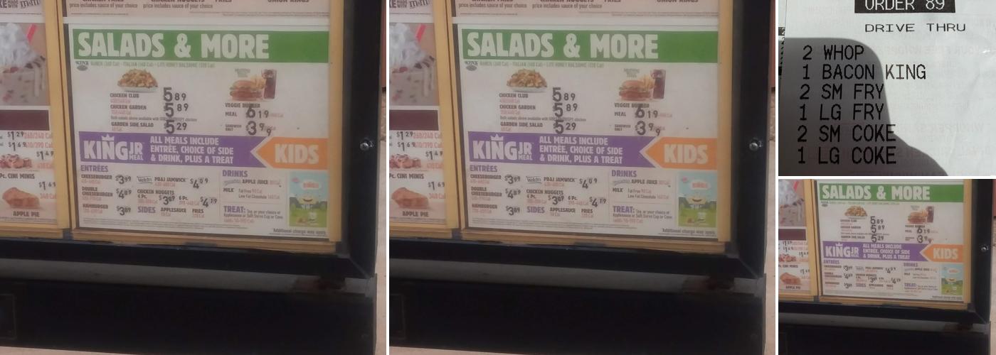 Burger King Menu