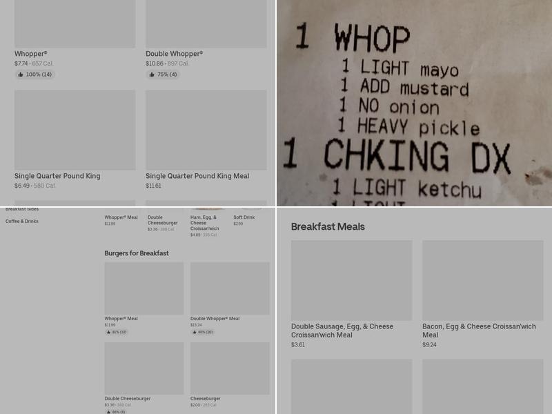 Burger King Menu