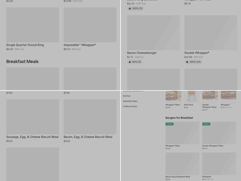 Burger King Menu