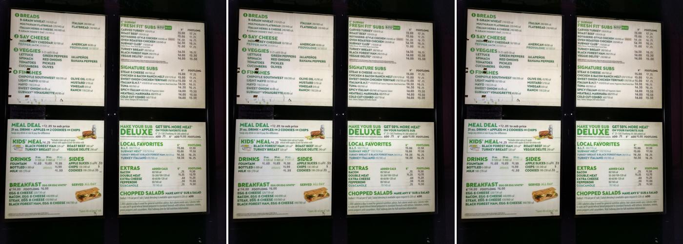 Subway Menu