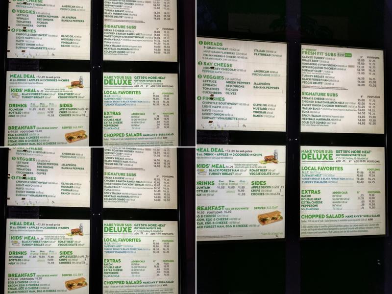 Subway Menu