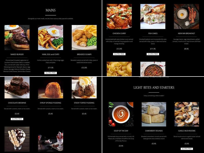 New Inn, Kilmington Menu