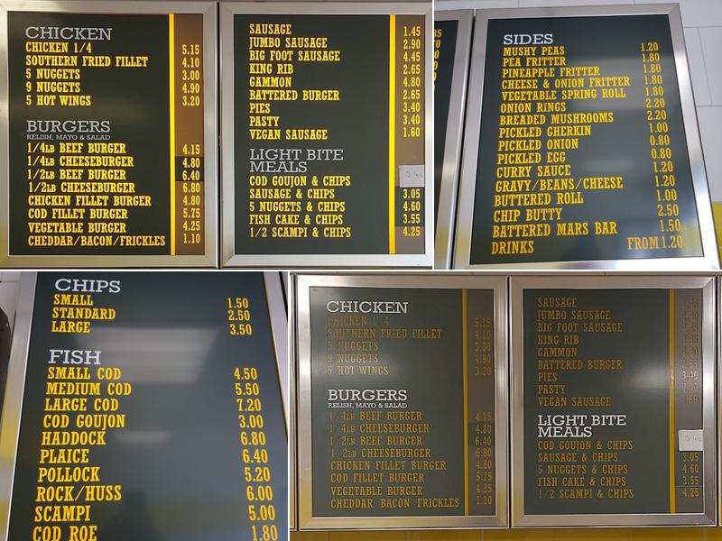 The Lemon Plaice Menu