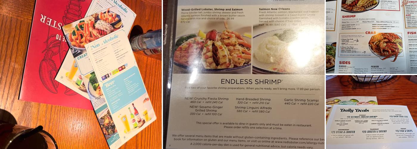 Red Lobster Menu