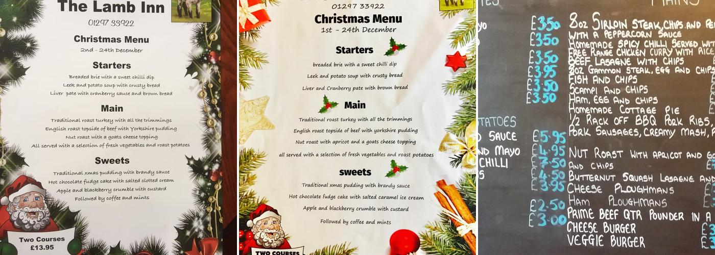 The Lamb Inn Menu