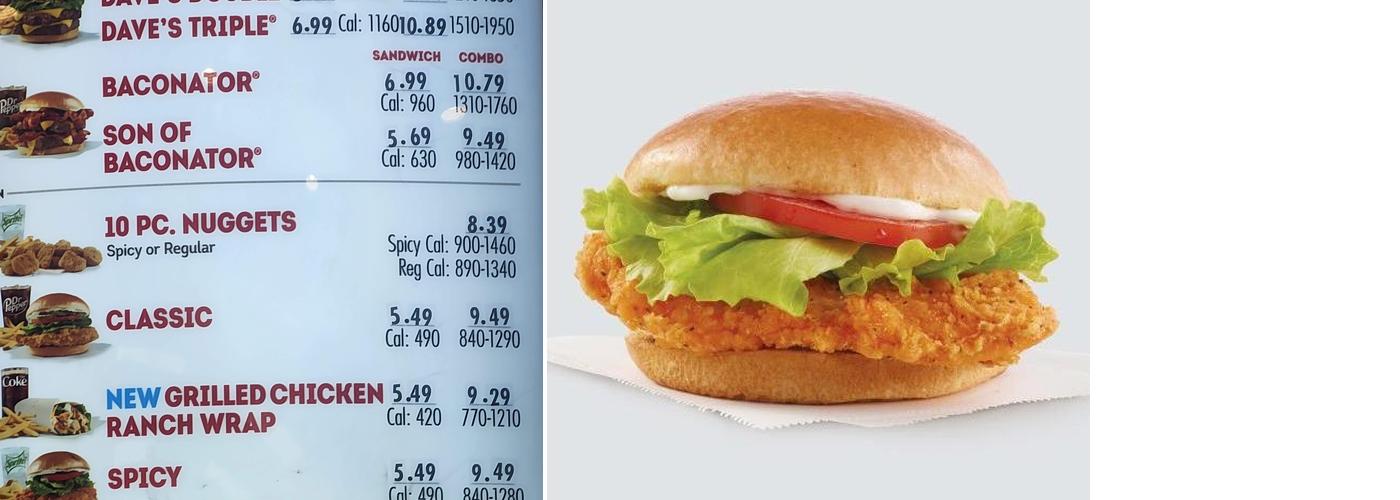 Wendy's Menu