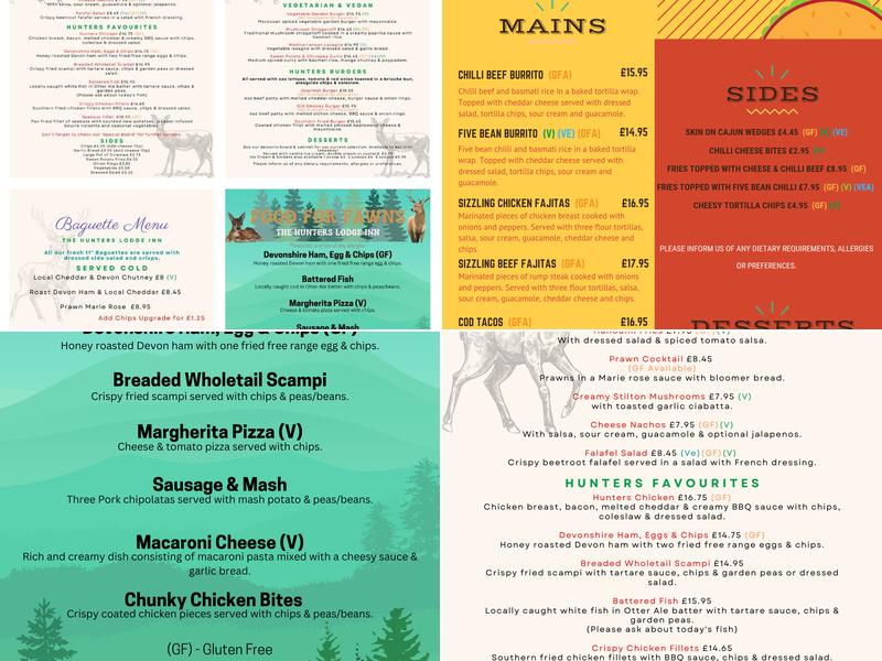 The Hunters Lodge Inn Menu