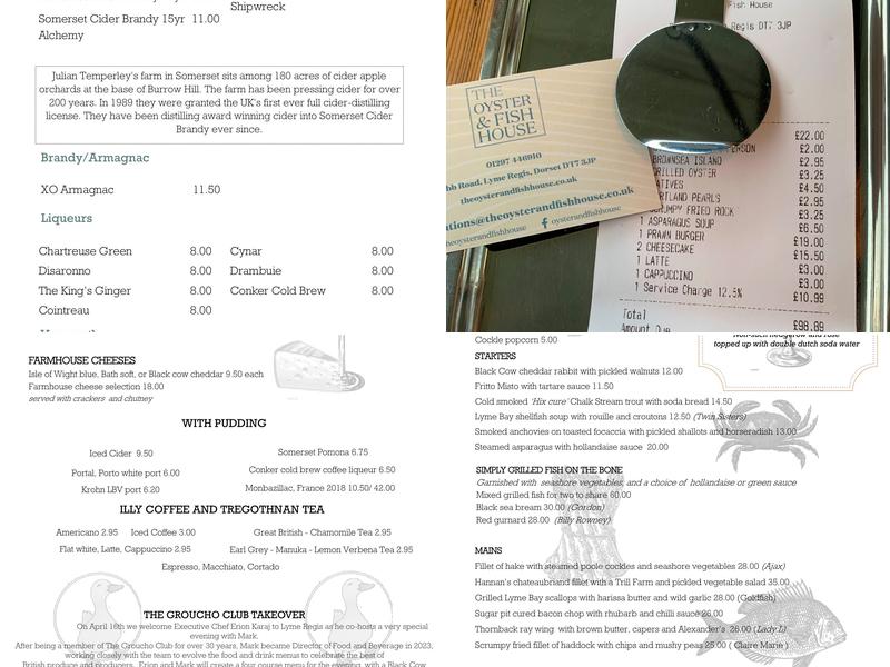 The Oyster & Fish House Menu