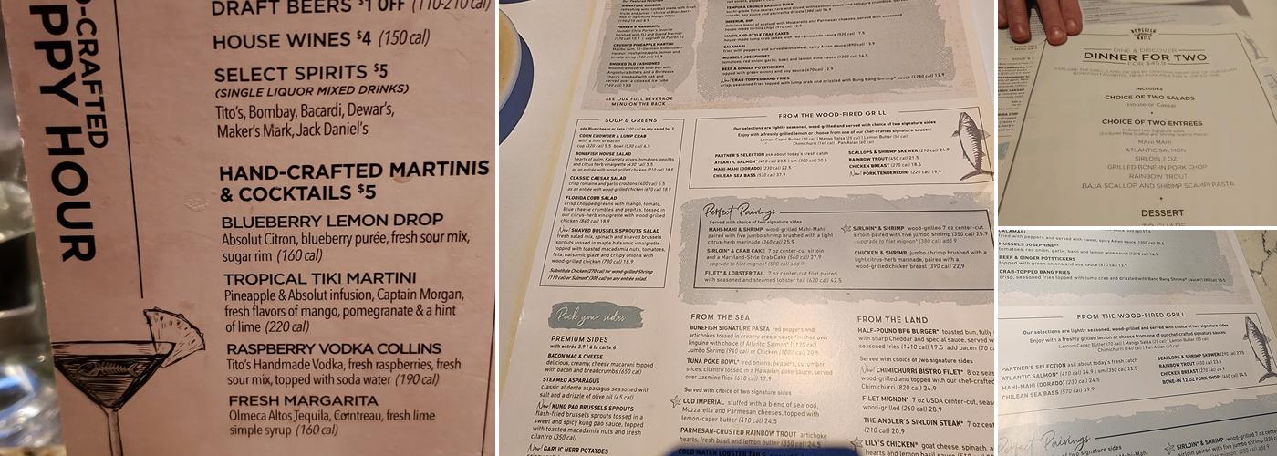 Bonefish Grill Menu