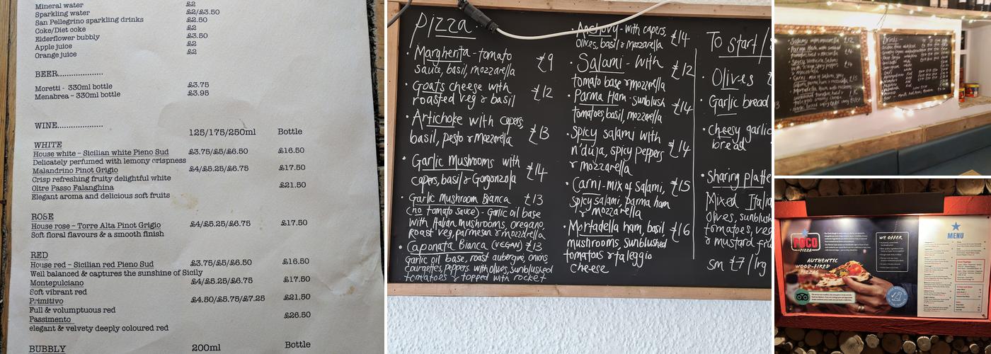 Poco Pizza Menu